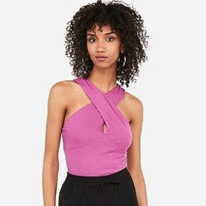 Cross halter tank top